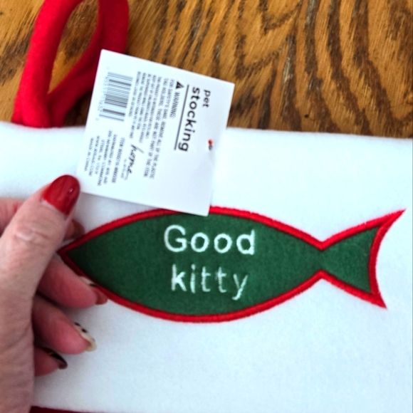 👀50% OFF - NWT‼️ ADORABLE "Good Kitty" Pet Christmas Stocking - Picture 4 of 5